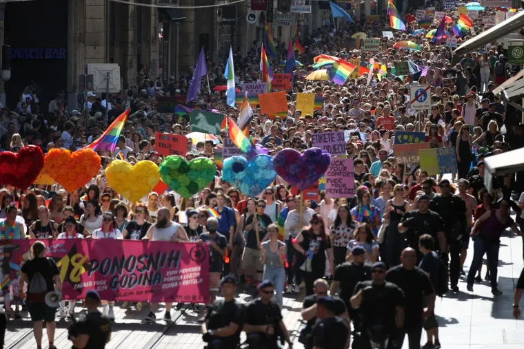 08.06.2019., Zagreb - 18. Povorka ponosa LGBTIQ osoba i obitelji Zagreb Pride 2019. pod sloganom "Osamnaest ponosnih godina". Photo: Slavko Midzor/PIXSELL