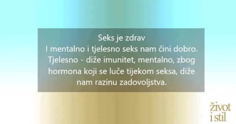 Želite li bolje mentalno zdravlje, vi&scaron;e se seksajte