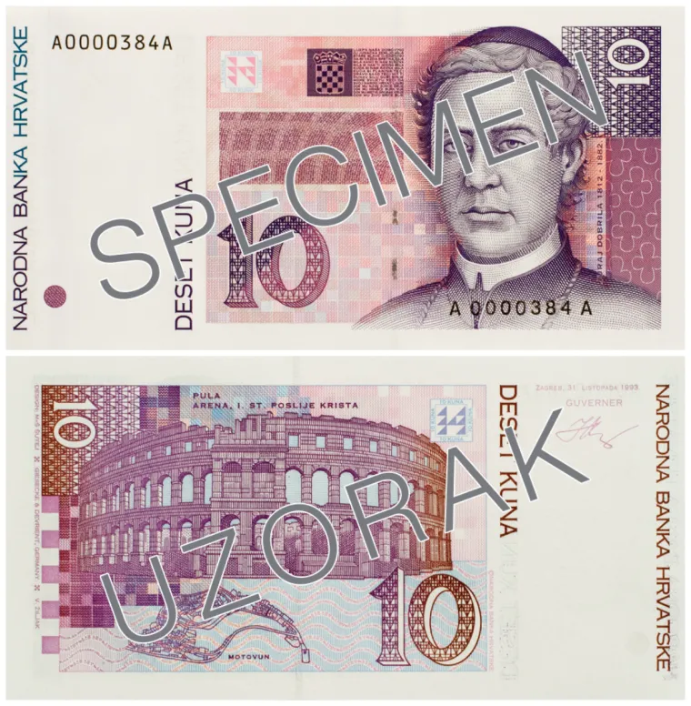 Novčanice od 10 kuna koje nose datum izdanja 31. listopada 1993. prestale su biti zakonsko sredstvo plaćanja 1. travnja 2001.
ZAPRIMLJENO U HNB-u od 31.5.2018. - 31.5.2019.: 267
UKUPNO POVUČENO IZ OPTJECAJA: 13.731 
NEVAŽEĆE NOVČANICE IZVAN TREZORA HNB-a NA DAN 31.5.2019.: 699.153