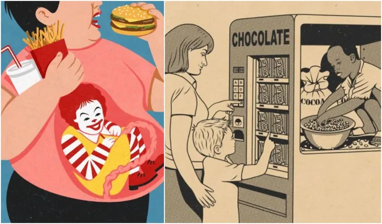 Uznemirujuće, ali na dobar način: Satirične ilustracije koje prikazuju sve pogre&scaron;ne stvari u na&scaron;em dru&scaron;tvu