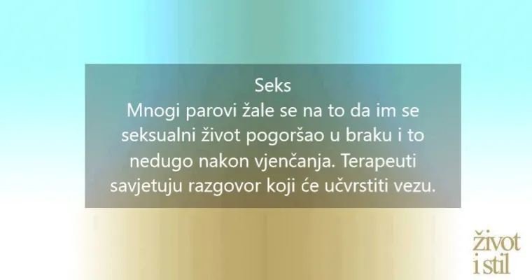 Već u prvoj godini braka parovi se svađaju oko seksa, ali i oko jo&scaron; nekih 'sitnica'