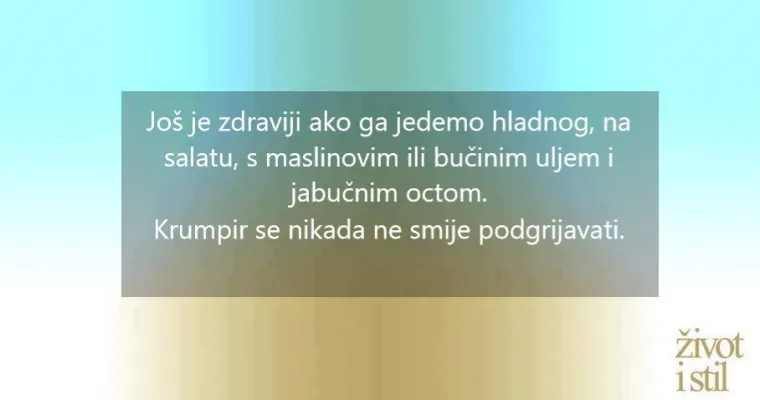 Krumpire na tanjure! Zdravi su i to iz vi&scaron;e razloga