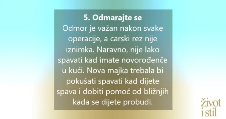 10 savjeta za brži opravak nakon carskog reza