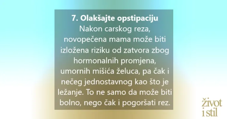 10 savjeta za brži opravak nakon carskog reza