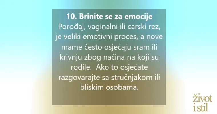 10 savjeta za brži opravak nakon carskog reza