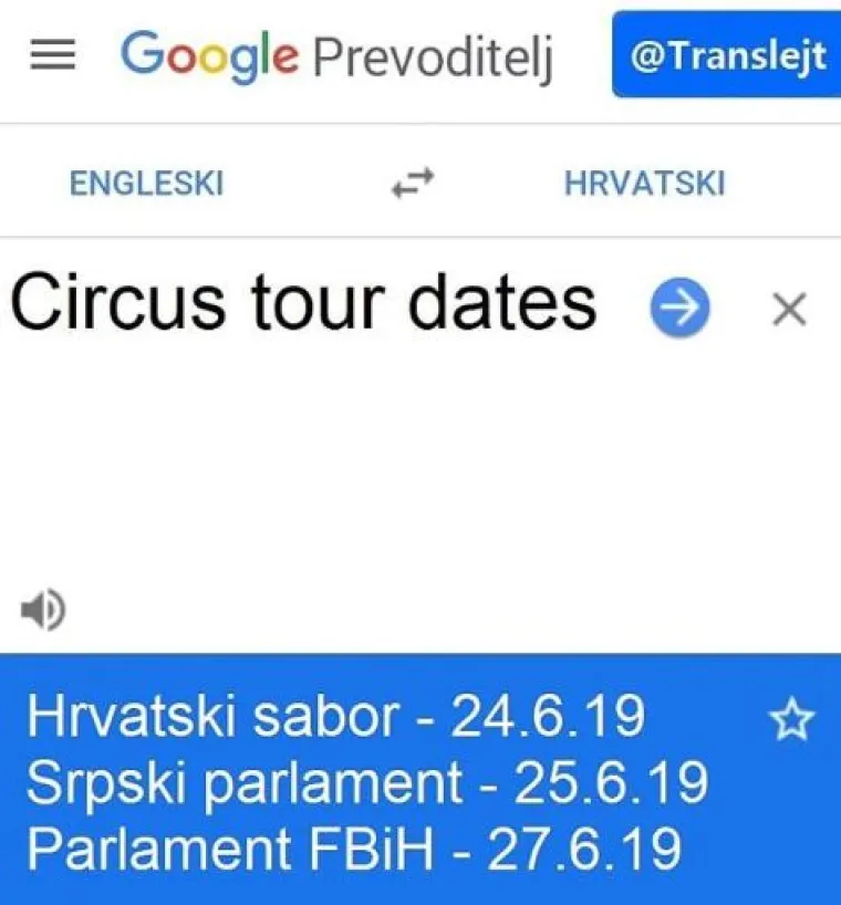 'Translejt' izvlači ono najbolje iz Google Prevoditelja: 'Medicine' je 'rakija', a 'daughter' je 'sine'