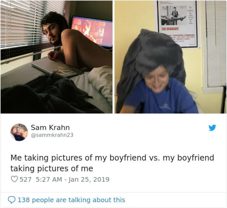 Urnebesne usporedbe iz viralnog izazova 'Kako mene dečko slika i kako ja slikam njega'