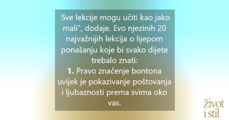 20 pravila lijepog ponašanja koje svako dijete treba znati