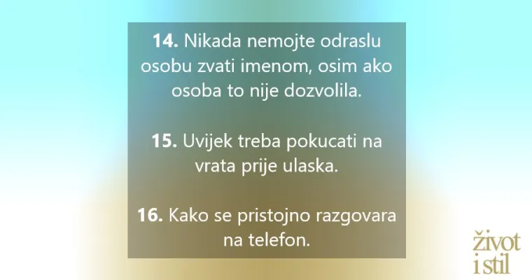 20 pravila lijepog ponašanja koje svako dijete treba znati