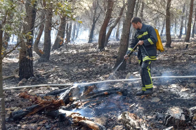 Kapa do poda! Nakon cijelonoćne borbe s vatrenom stihijom požar stavljen pod kontrolu, ali nije jo&scaron; gotovo
