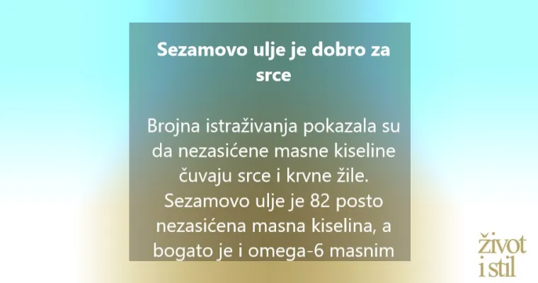 Znanstveno dokazane dobrobiti sezamovog ulja za zdravlje