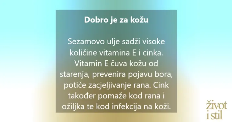 Znanstveno dokazane dobrobiti sezamovog ulja za zdravlje