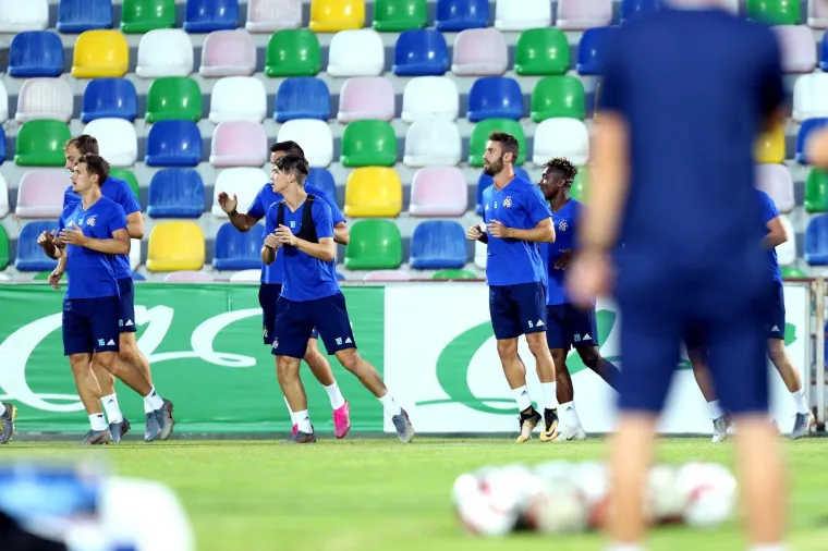 22.07.2019., stadion Mikheil Meskhi, Gruzija, Tbilisi - Trening GNK Dinama pred sutrasnju utakmicu 2. pretkola UEFA Lige prvaka, FC Saburtalo - GNK Dinamo.  Ivo Pinto, Antonio Marin. 
Photo: Luka Stanzl/PIXSELL