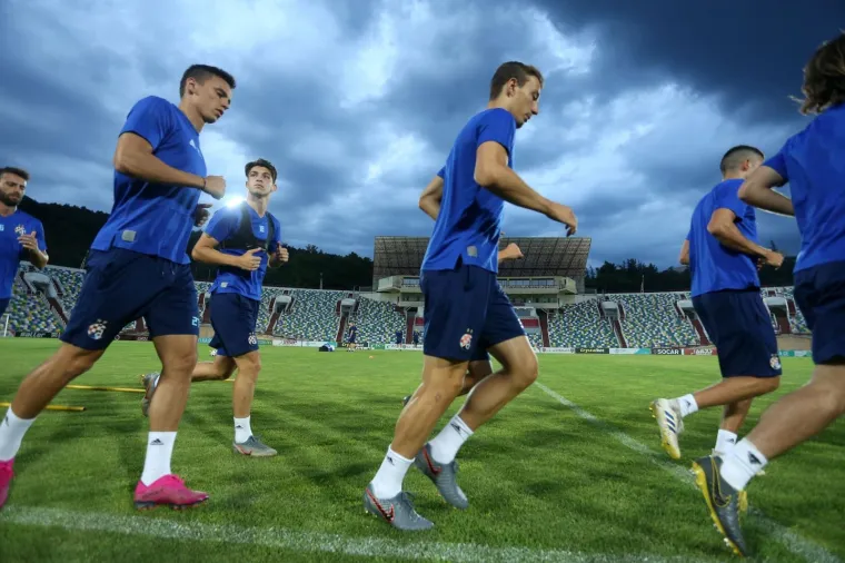 22.07.2019., stadion Mikheil Meskhi, Gruzija, Tbilisi - Trening GNK Dinama pred sutrasnju utakmicu 2. pretkola UEFA Lige prvaka, FC Saburtalo - GNK Dinamo.  Marko Leskovic, Antonio Marin, Nikola Moro. 
Photo: Luka Stanzl/PIXSELL