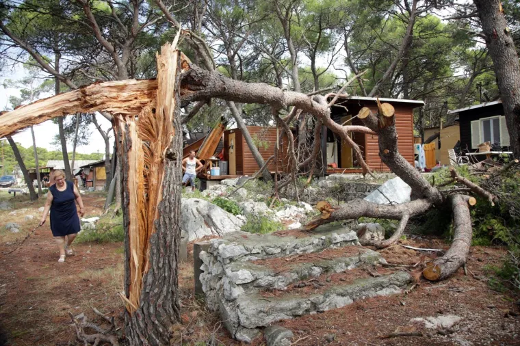 Olujno nevrijeme poharalo Jadriju: Stabla o&scaron;tetila vikendice, stanari prestravljeni