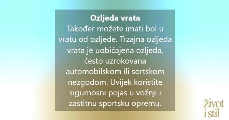 8 razloga za&scaron;to vas boli vrat i &scaron;to učiniti u vezi s tim