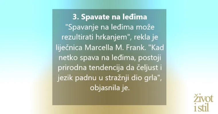 8 neočekivanih razloga zbog kojih biste mogli hrkati