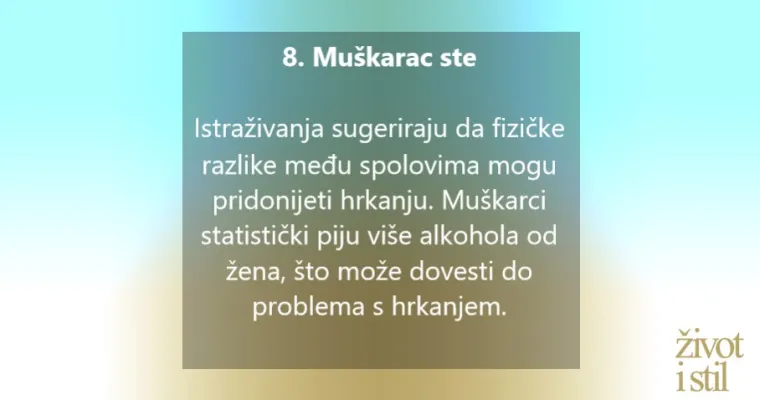 8 neočekivanih razloga zbog kojih biste mogli hrkati
