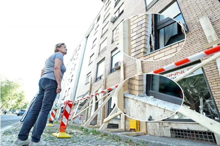 Krupni kadrovi &scaron;tete na zgradi u Kranjčevićevoj! Fasada se odvojila od prozora...