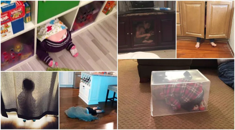 ¨Prekrit ću se ovom prozirnom kutijom, mama me neće nikad nać!¨: 25 slika igre skrivača gdje sudionici baš i ne kuže pravila