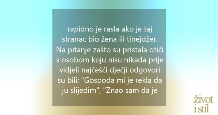 Zabrinjavajuće otkriće: Većina djece otići će sa strancem iako znaju da ne smiju?