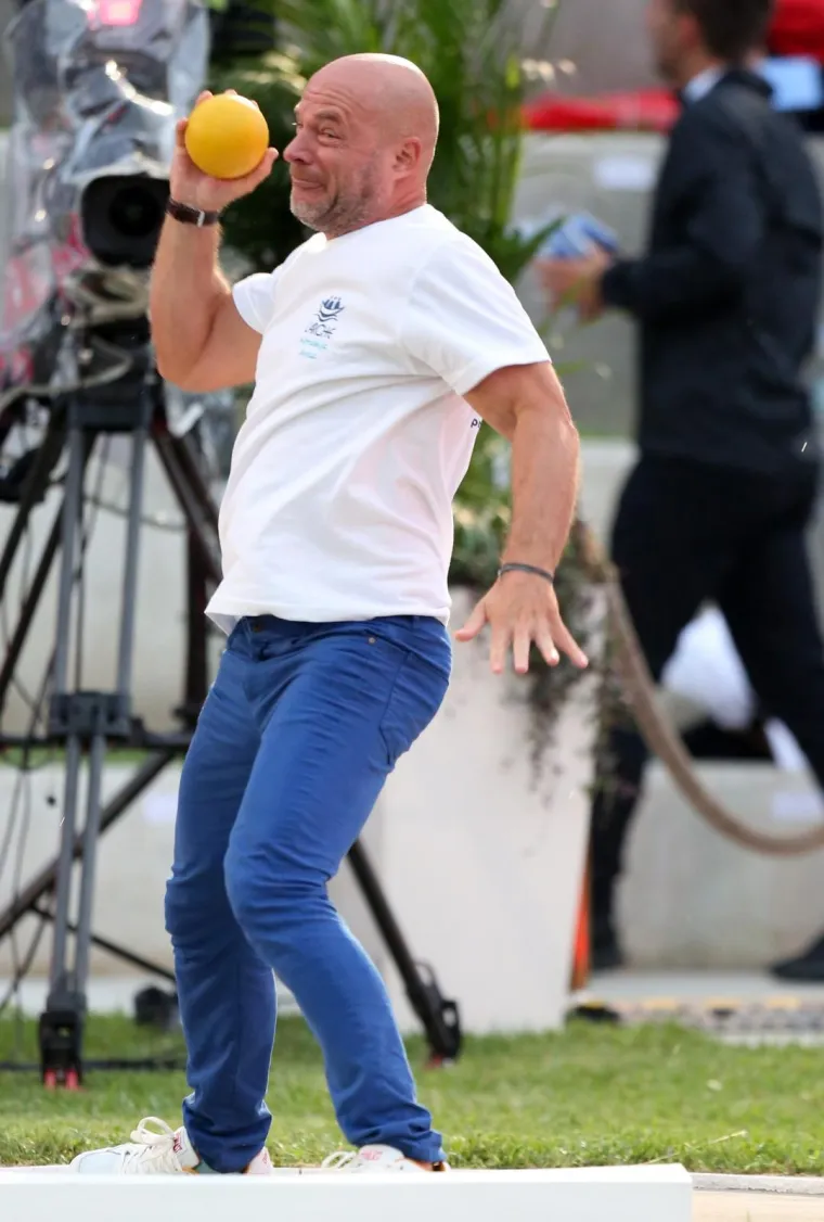 02.09.2019., Zagreb - IAAF World Challenge Zagreb 2019. - 5. memorijal Ivana Ivancica - natjecanje u bacanje kugle. Najbolji svjetski bacaci kugle natjecu se pokraj gradskih fontana i Nacionalne i sveucilisne knjiznice. Prije memorijal Ivana Ivancica poznati se okusali u bacanju kugle. Rene Bitorajac Photo: Marko Prpic/PIXSELL
