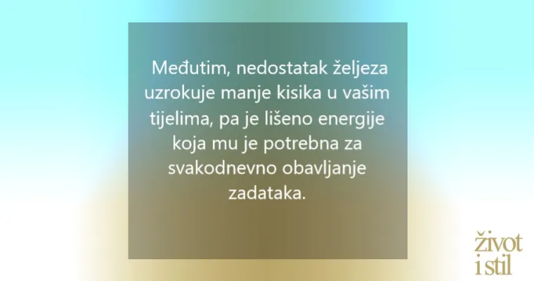 Osjećate se umorno? 7 znakova da vam nedostaje željezo