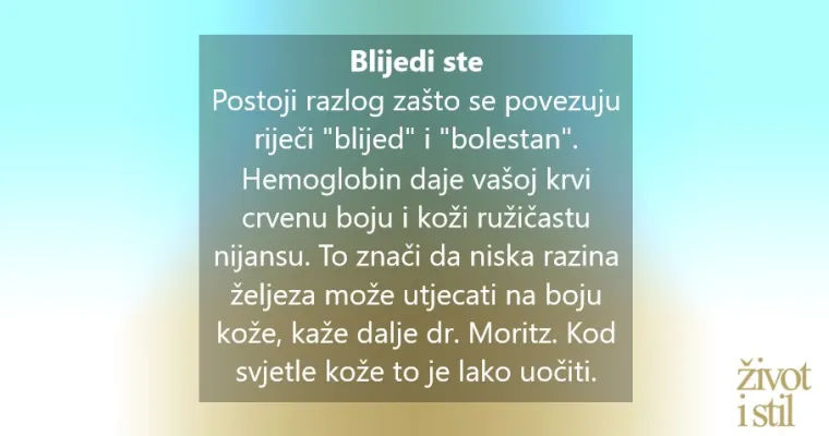 Osjećate se umorno? 7 znakova da vam nedostaje željezo