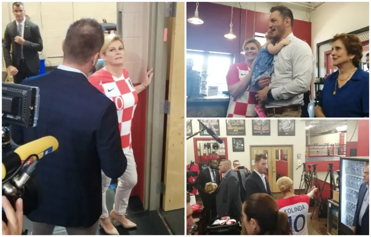 Grabar-Kitarović u teretani: Stipe Miočić doveo i kćer da se s njom fotka