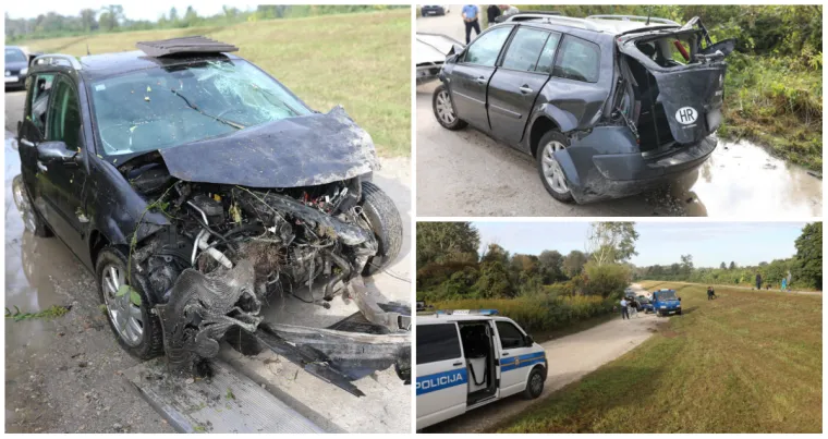 Auto potpuno uni&scaron;ten u stravičnoj nesreći: Sletjela s makadama i okrenula se na krov!