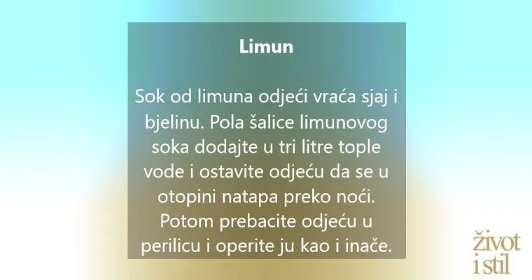 4 prirodna načina za izbjeljivanje požutjele bijele odjeće