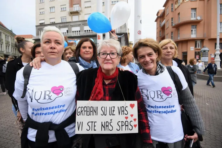 PROSVJED MEDICINSKIH SESTARA U ZAGREBU: 'Imam 50 a moram raditi kao dvije od 25'