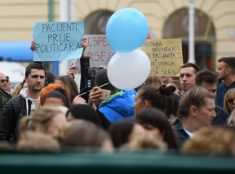 PROSVJED MEDICINSKIH SESTARA U ZAGREBU: 'Imam 50 a moram raditi kao dvije od 25'