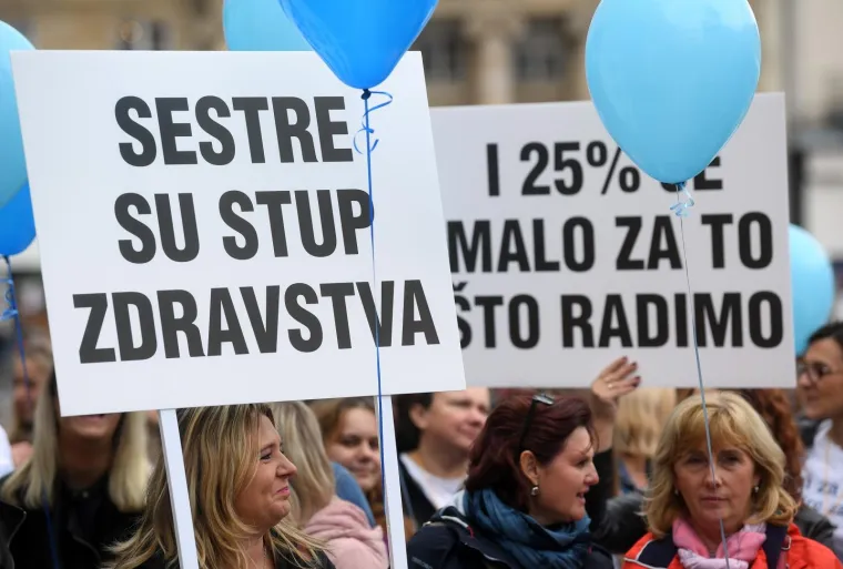 PROSVJED MEDICINSKIH SESTARA U ZAGREBU: 'Imam 50 a moram raditi kao dvije od 25'