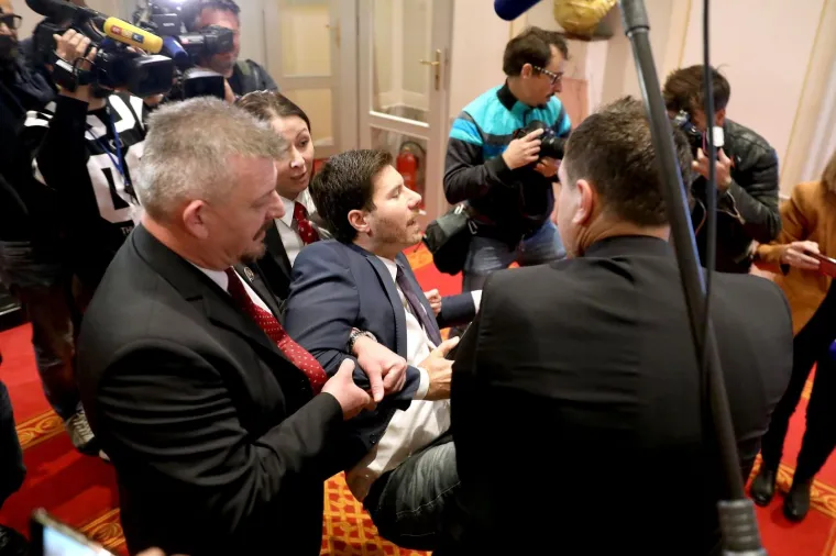 Ivana Pernara iznose iz Sabornice