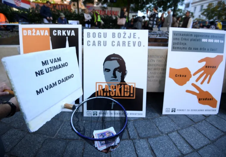 Prosvjed u Zagrebu protiv vatikanskih ugovora: 'Ne želimo da hijerarhija crkve odlučuje o na&scaron;im životima'