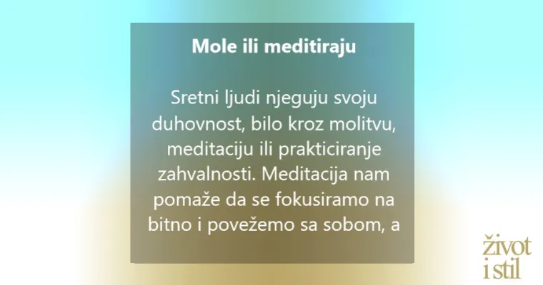 8 stvari koje zdravi i sretni ljudi čine svakog jutra