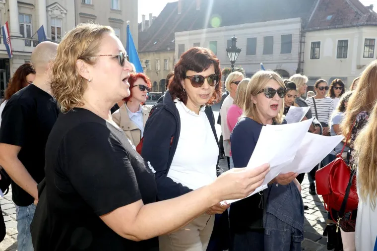 HARMONIKA PRED VLADOM: Učitelji otpjevali bećarac Plenkoviću