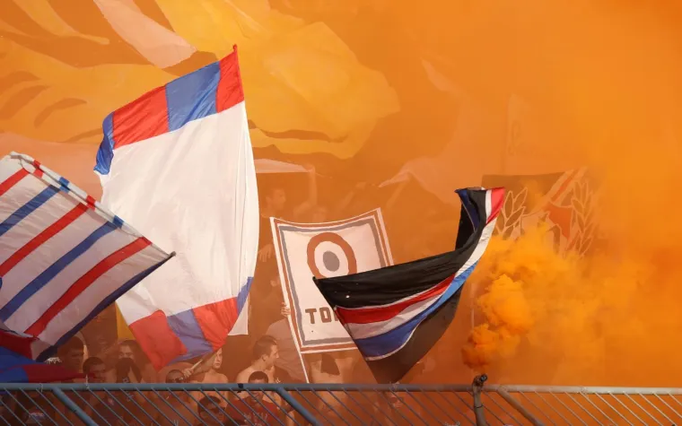 Navijačka skupina splitskog Hajduka Torcida na utakmici protiv Slaven Belupa proslavila je svoj 69. rođendan.
Photo: Ivo Čagalj/PIXSELL