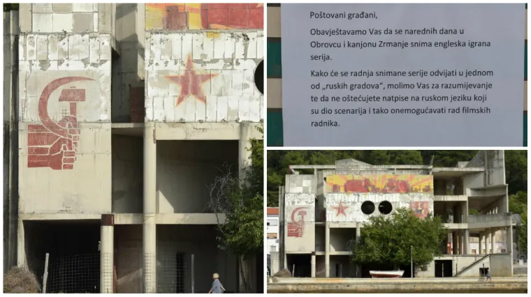 Obrovac oslikan crvenim zvijezdama petokrakama i srpovima i čekićima: 'Molimo vas da ne o&scaron;tećujete natpise...'