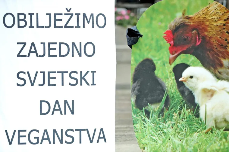 VEGANI IZVELI PERFORMANS NA TRGU BANA JELAČIĆA: 'Ni bik Jerry ni ostale životinje ne žele u klaonice'