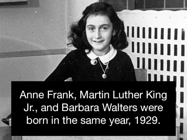 Anne Frank, Martin Luther King i Barbara Walters su rođeni 1929. godine.