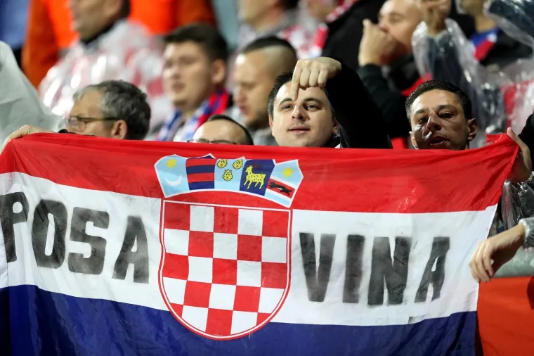 16.11.2019., stadion HNK Rijeka, Rijeka - Kvalifikacije za Europsko prvenstvo, skupina E, 9. kolo, Hrvatska - Slovacka. Hrvatski navijaci. 
Photo: Dalibor Urukalovic/PIXSELL