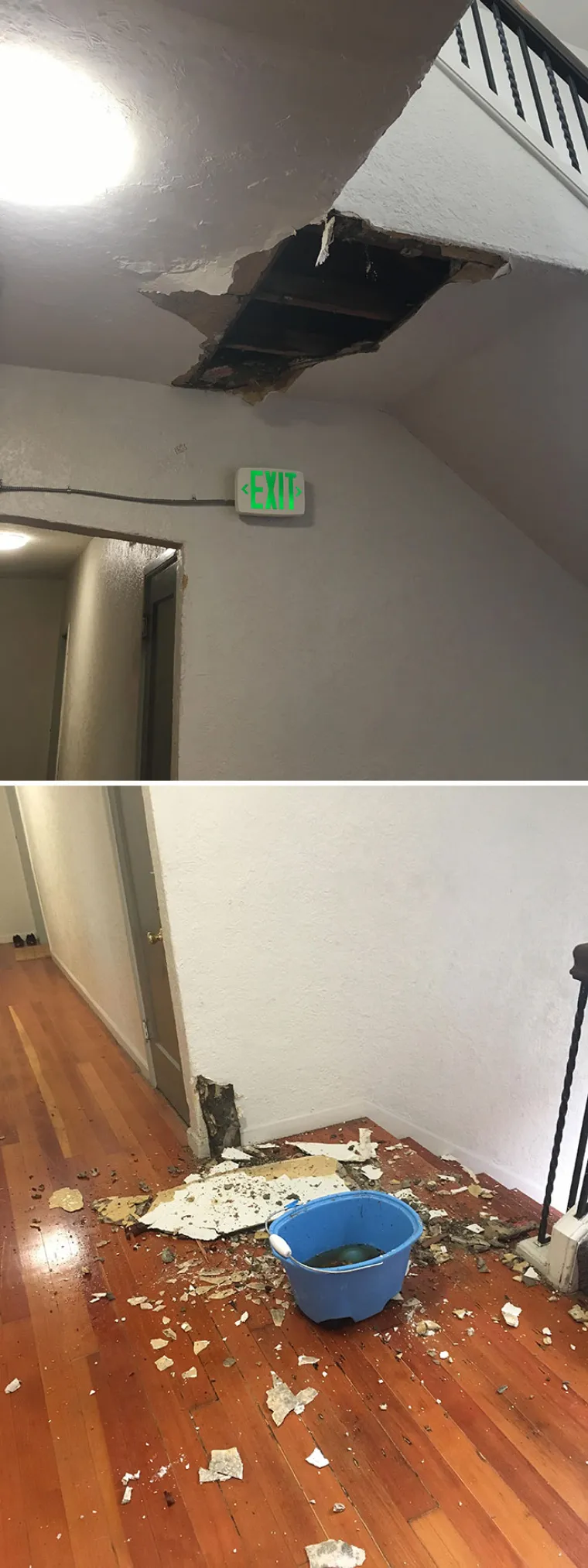 Nekoliko tjedana sam se žalio gazdi da kapa sa stropa. Tvrdio je da je sve u redu. Ovo me dočekalo danas ujutro.