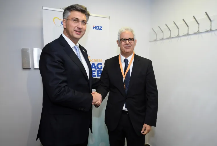 20.11.2019., Zagreb -  Bilateralni sastanak premijera Andreja Plenkovica  s Nizarom Barakom, predsjednikom stranke Istiqlal MarokoPhoto: Marko Lukunic/PIXSELL