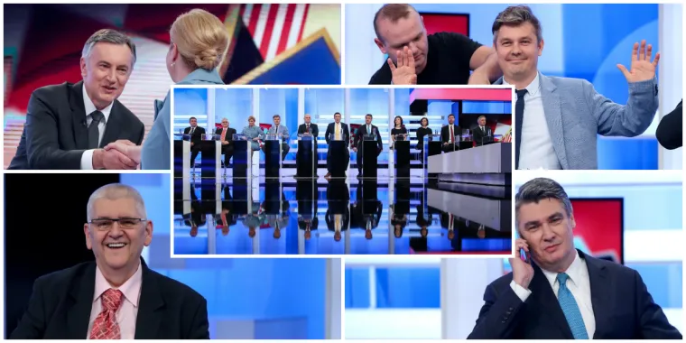 Rukovanje Grabar-Kitarović i &Scaron;kore, nasmijani Đapić...: Sučeljavanje 11 kandidata za Pantovčak!