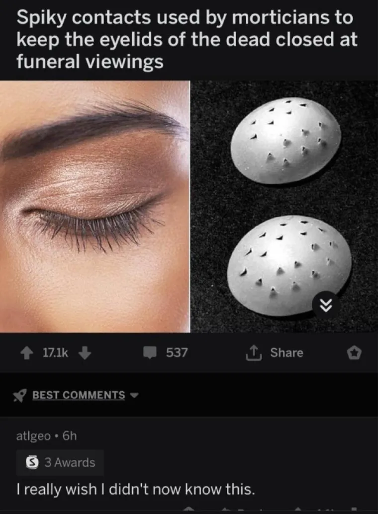 Mrtvozornici koriste leće sa &scaron;iljcima kako se kapci ne bi otvorili tijekom sprovoda