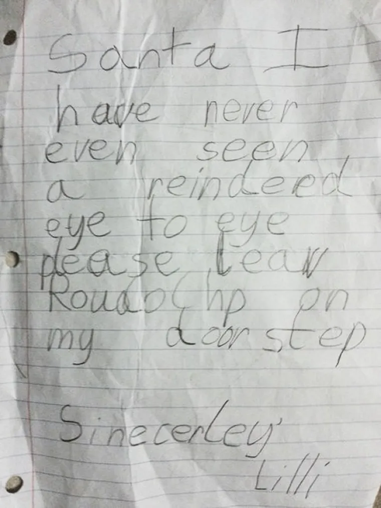 Dragi djedice, ja nikad nisam vidjela soba uživo. Molim te, ostavi mi Rudolfa pred vratima.