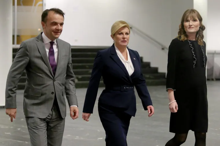 Zagreb - City plaza, dolazak predsjednice Kolinde Grabar Kitarović na sučeljavanje za predsjedničke izbore sa Zoranom Milanovićem. 
Photo: Dalibor Urukalovic/PIXSELL