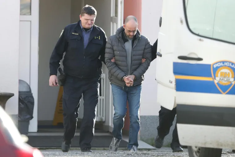 30.01.2020., Zagreb - Osumljiceni za ubojstvo Ibrahima Dedica, Tomislav Viktor Basa ispitan na opcinskom drzavnom odvjetnistvu. 
Photo: Luka Stanzl/PIXSELL